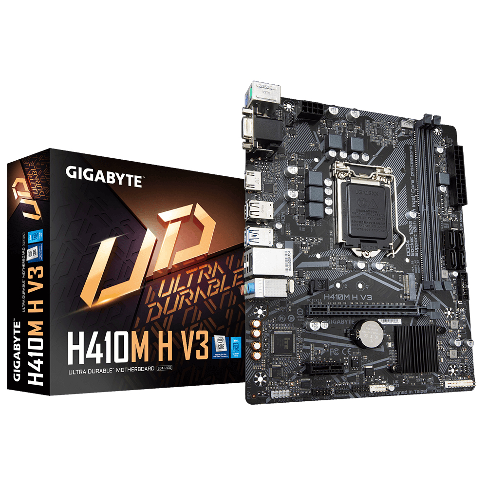 Bekijk afbeelding 3 van Gigabyte 1200 H410M H V3 - M.2/HDMI/VGA/ÂµATX